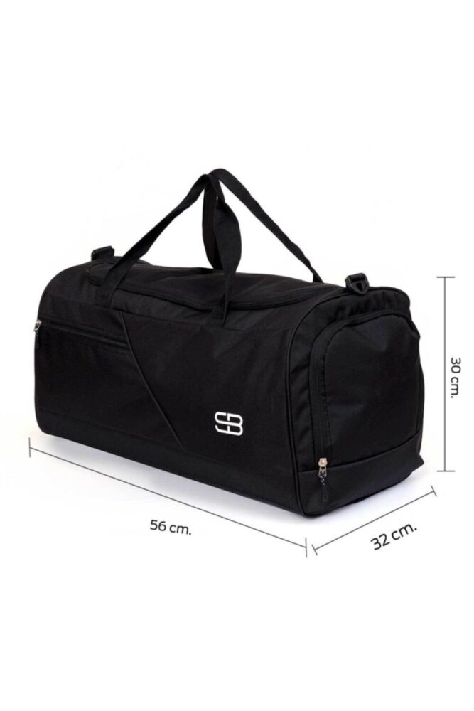 Solo Bag Ayakkabı Gözlü Termoslu Büyük Boy Unisex Siyah Spor Fitness Ve Seyahat Çantası - Görsel 3