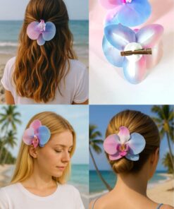 Diloshtrend Design Yaz Renkleri Orkide Çiçeği Aloha Pens Toka (10cm)