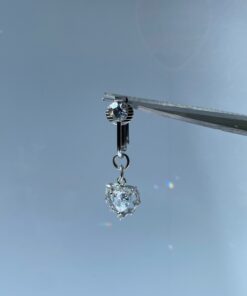 kurukafagift Çelik Göbek Piercing Mıknatıslı Deliksiz Kullanım Sıkıştırmalı Kalpli Model
