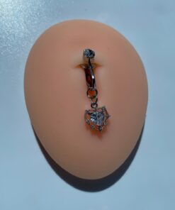 Alternative view of kurukafagift Çelik Göbek Piercing Mıknatıslı Deliksiz Kullanım Sıkıştırmalı Kalpli Model