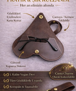Alternative view of Ayleen Ayz Asılabilir Kalp Model Gözlük Kılıfı ve Anahtarlık Seti - Çanta Charmı Gözlük Koruyucu