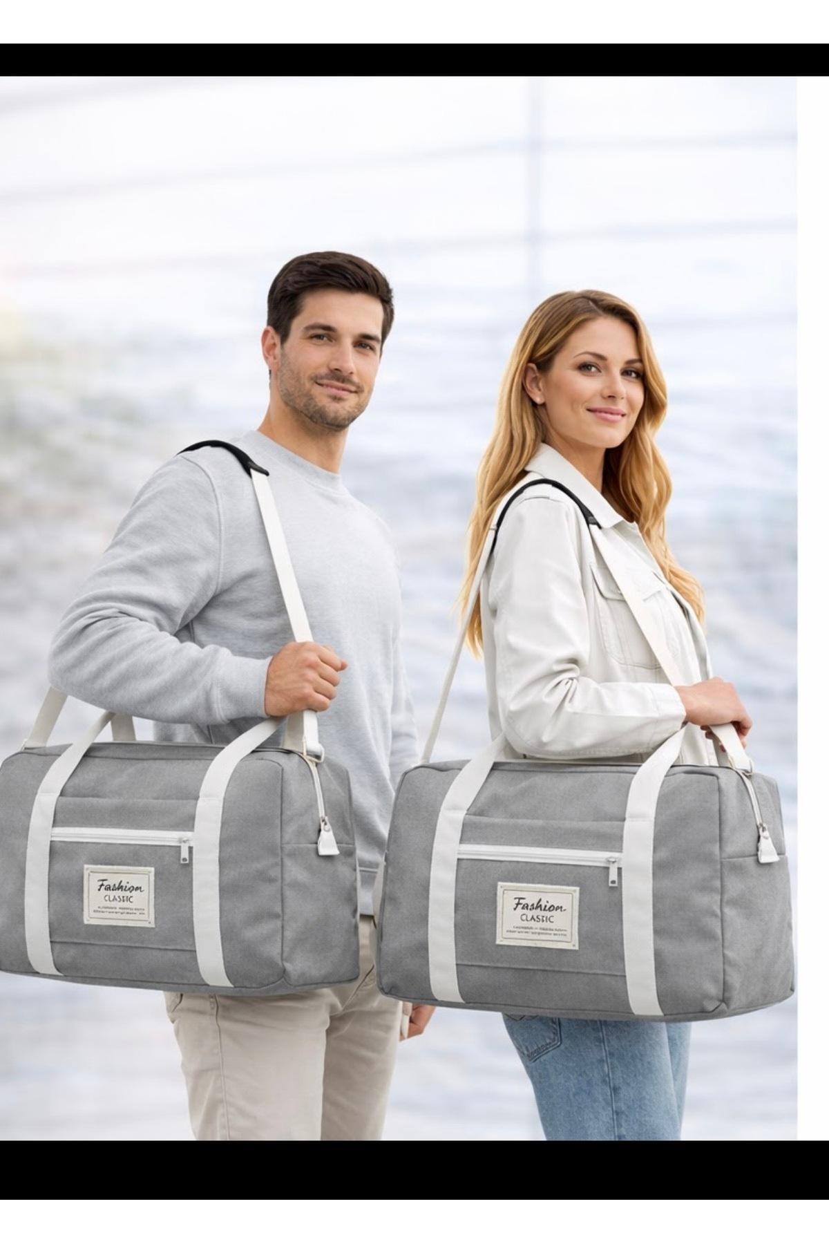 Mega Everest Unisex Önü Cepli Uzun Askılı Kadın Ve Erkek Kullanabilir Seyahat Fitness Ve Spor Çantası - Görsel 3
