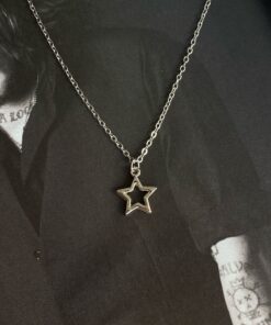 Alternative view of Fiamoss Aesthetic Yıldız Kolye / Vintage Y2k Goth Kolye / Gümüş Yıldız Kolye