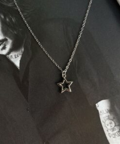 Fiamoss Aesthetic Yıldız Kolye / Vintage Y2k Goth Kolye / Gümüş Yıldız Kolye