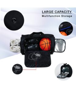 Solo Bag Ayakkabı Gözlü Termoslu Siyah Orta Boy Unisex Spor Fitness Ve Seyahat Çantası - Görsel 3