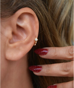 Alternative view of Sacce Scarves&Accessories Gold Kutup Yıldızı Halka Tragus Piercing Helix Kıkırdak Küpesi