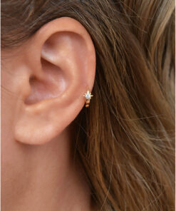 Sacce Scarves&Accessories Gold Kutup Yıldızı Halka Tragus Piercing Helix Kıkırdak Küpesi - Görsel 3