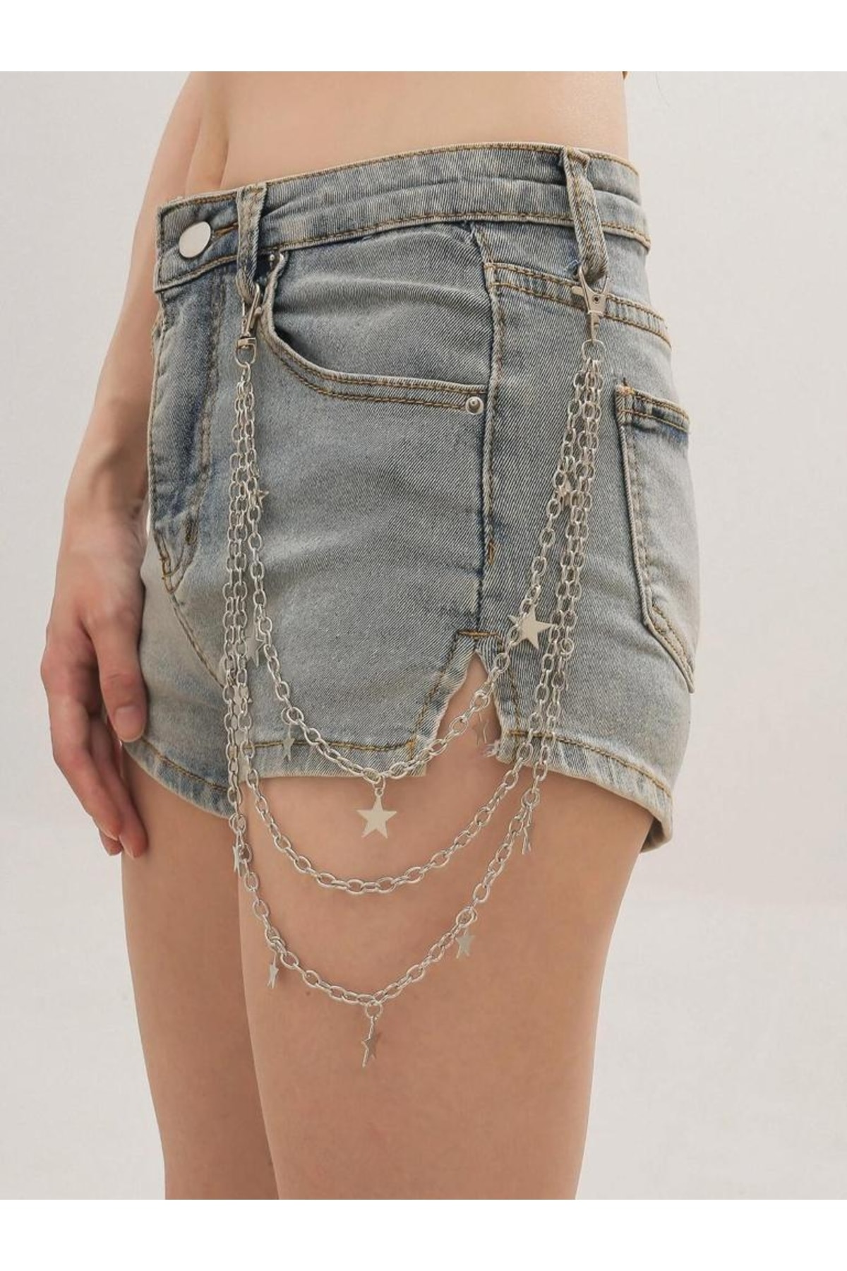 oldskoolbutik Yıldız Sallantılı Üç Zincirli Pantolon Zinciri