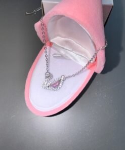 shop PEMBE GÜMÜŞ ZİNCİRLİ KUĞU KOLYE ÇELİK - Görsel 3
