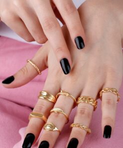 Ervalina 9'lu Yüzük Ve Eklem Yüzük Set 0006