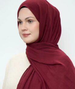 Modakaşmir Neo Pamuk Şal Koyu Bordo - Görsel 3