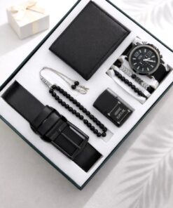 wesscollection Erkek Kol Saati Çakmak Kemer Cüzdan Tesbih ve Bileklik Seti