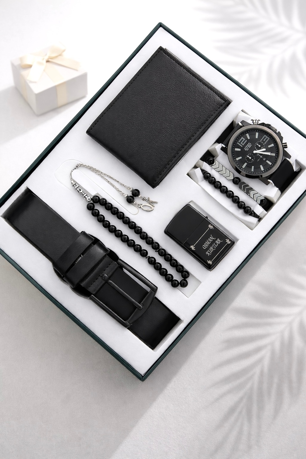 wesscollection Erkek Kol Saati Çakmak Kemer Cüzdan Tesbih ve Bileklik Seti