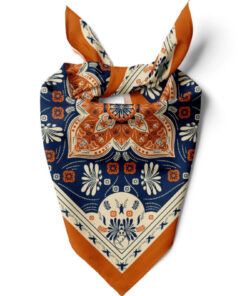 tuaipek Orange Kadim Harmoni Desen 55x55cm Bandana/Fular