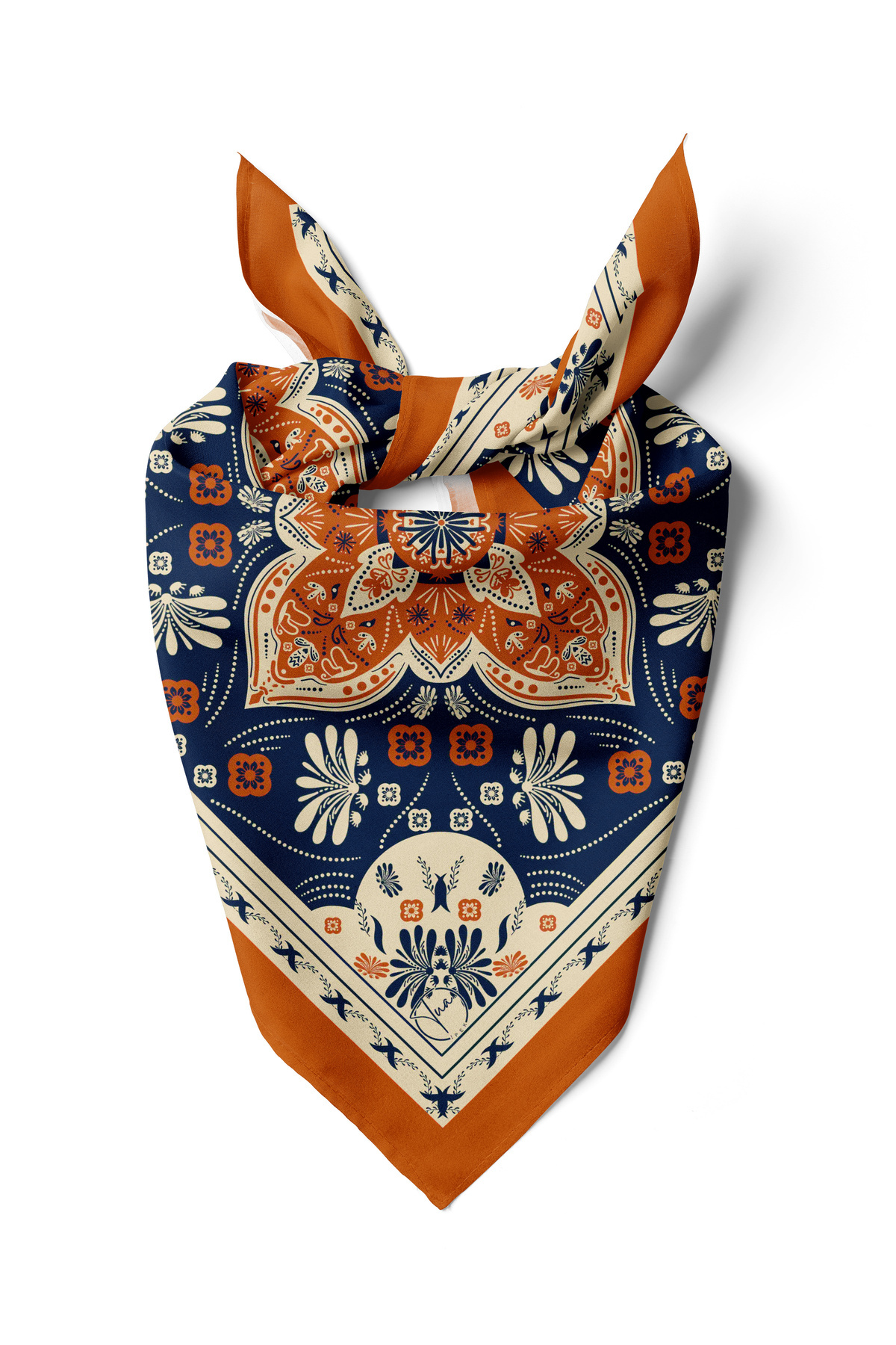 tuaipek Orange Kadim Harmoni Desen 55x55cm Bandana/Fular