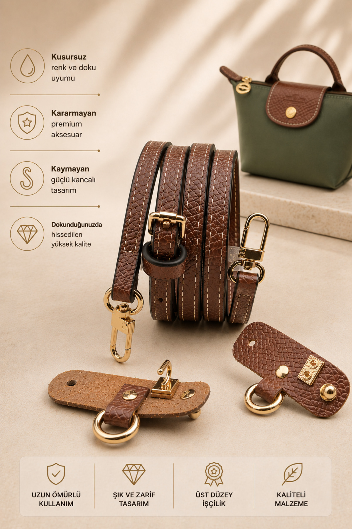Wibego Will Good Be Longchamp Askı Le Pliage Uyumlu Çanta Askısı , Kadın Deri Çanta Askısı , Ayarlanabilir Çanta Kemeri , Bag Strap , Çanta Aksesuar