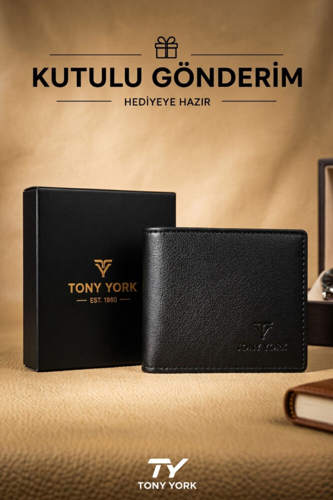 Tony York Babalar Günü Hediyesi Özel Kutulu Klasik Cüzdan Babaya Hediye İçin Para Bölmeli Kartlıklı Cüzdan - Görsel 2