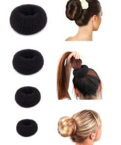 Güncel Vitrin Siyah Sünger Topuz Toka Seti 4 Adet 6cm-8cm-9cm-11cm
