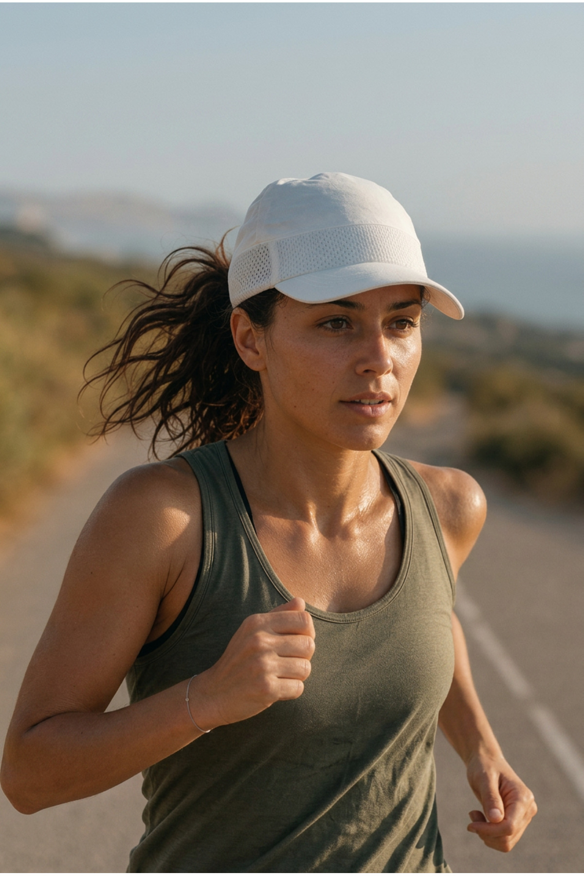 OnMyHead Unisex Spor Fileli Merserize Tenis Şapkası Yazlık Beyaz - Görsel 3