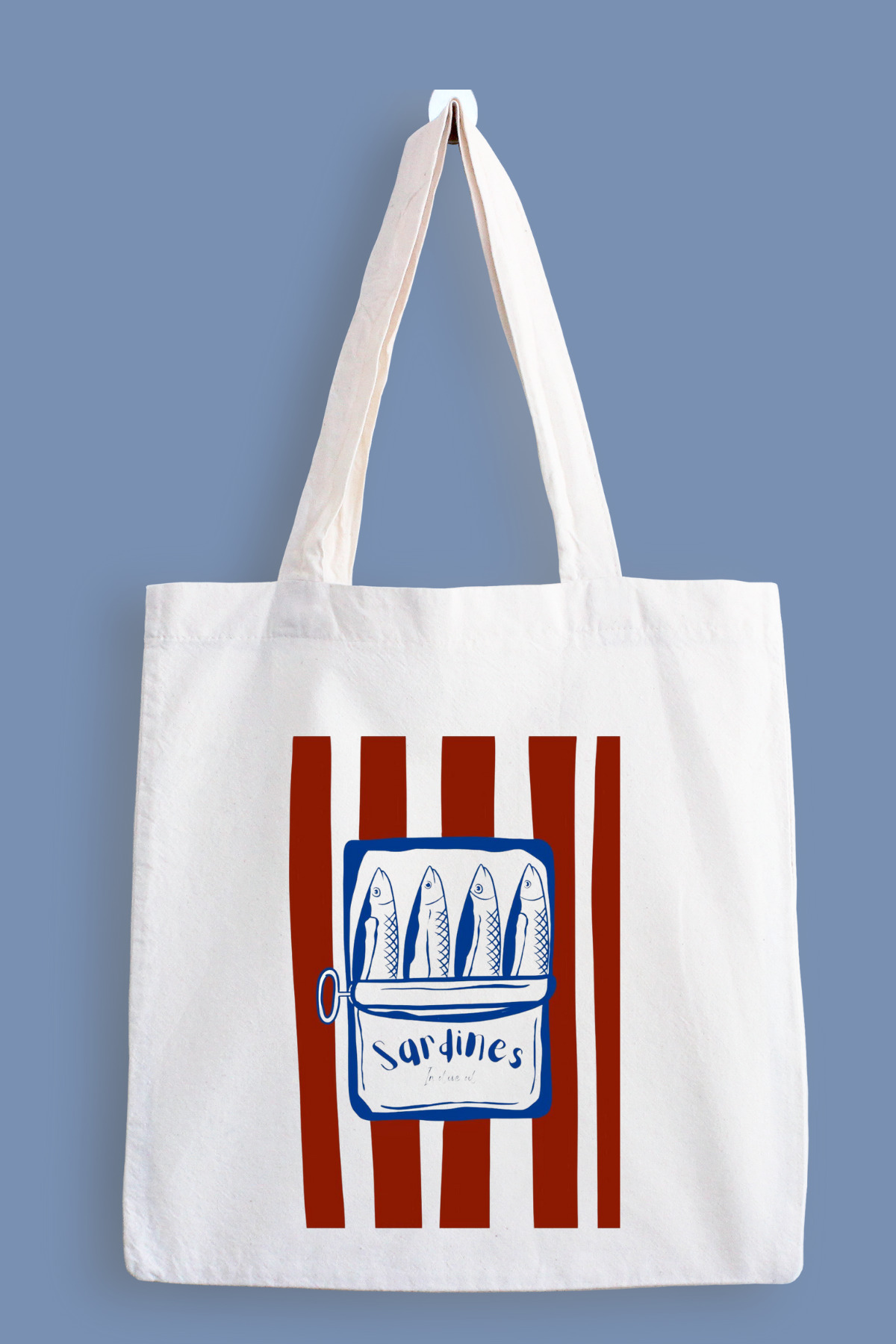 designedfy Sardines Baskılı Bez Çanta, Tote Bag