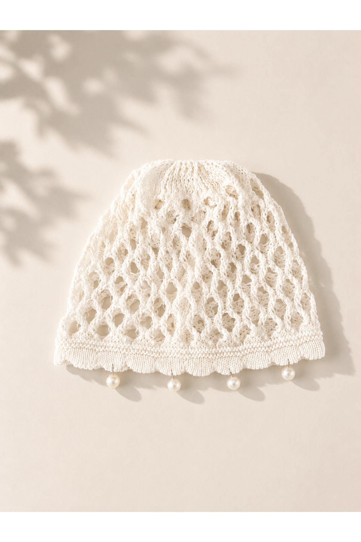 CSR AKSESUAR İncili File Örgü Bere El Örgüsü Yazlık Crochet Şapka / Bohem / Plaj Bere / Kadın Aksesuar - Görsel 3