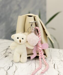 WITH-W Ayıcıklı&Fiyonklu&Peluşlu&İpli Aksesuar, Süs, Çanta Charmı - Görsel 3