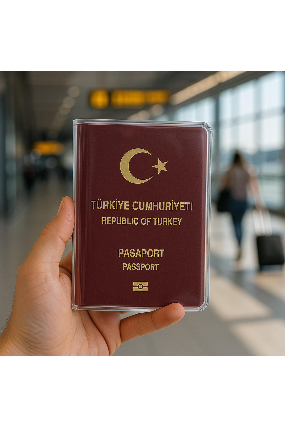 Gempo Şeffaf Pasaport Kılıfı Su Geçirmez PVC Koruyucu Kılıf Tüm Ülke Pasaportlarıyla Uyumlu