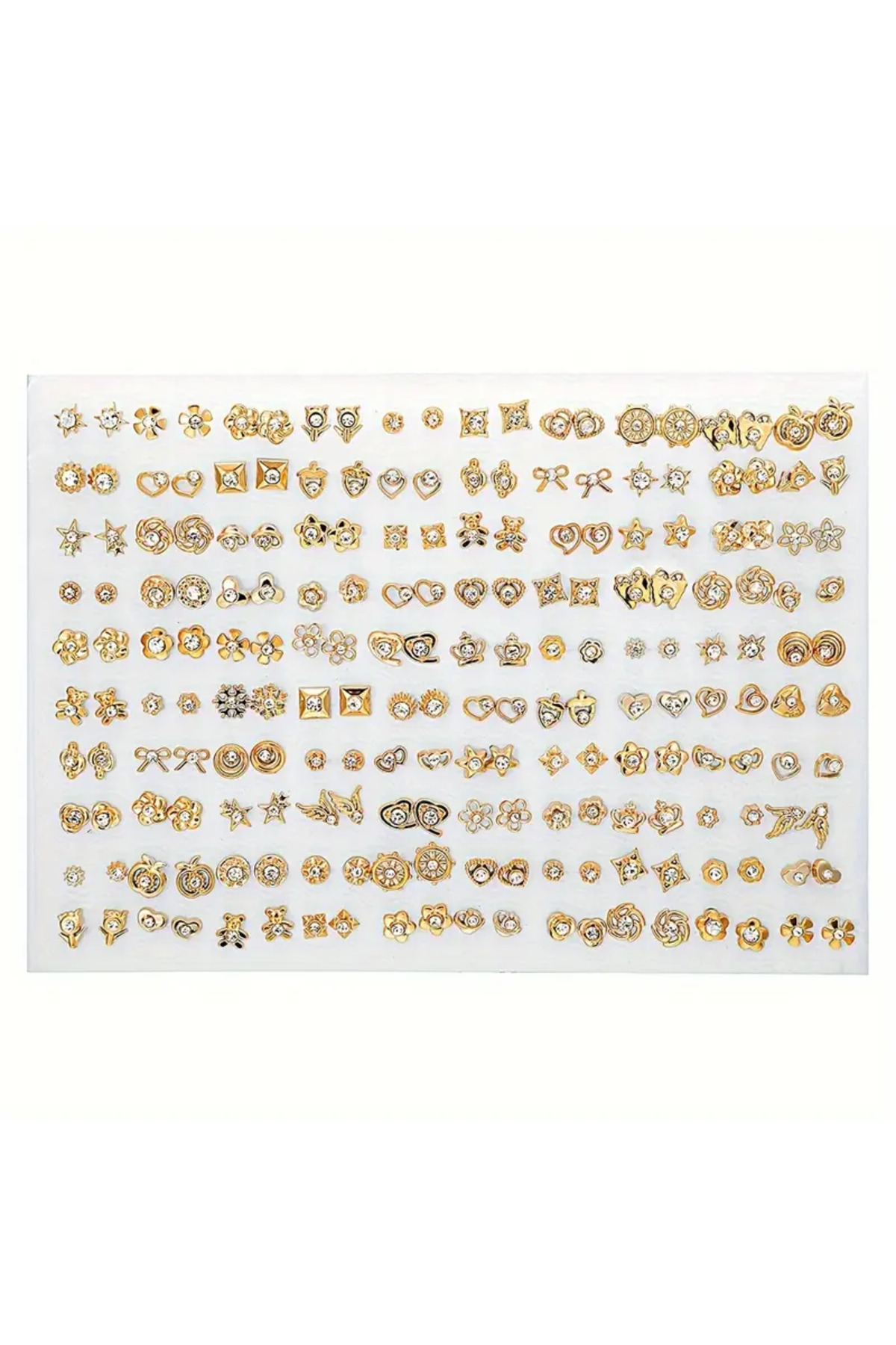 MRK Kadın 10 Çift Karışık Rastgele Plastik Arkalıklı Minimal Küpeler