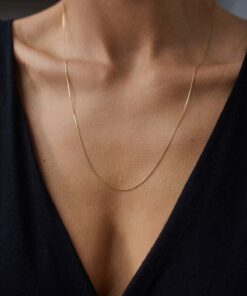 KİLİGİSTANBUL Gold Renk 60 Cm Unisex Çelik Ince Italyan Zincir Kolye