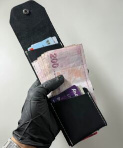 NZCLUB 0 Hakiki Crazy Deri El yapımı Minimalist Cüzdan Para Portföyü Şık Kaliteli Triod Kartlık Cüzdan unisex - Görsel 3