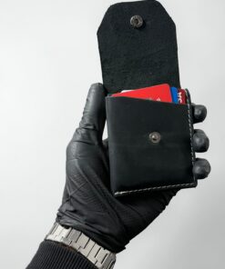 Alternative view of NZCLUB 0 Hakiki Crazy Deri El yapımı Minimalist Cüzdan Para Portföyü Şık Kaliteli Triod Kartlık Cüzdan unisex