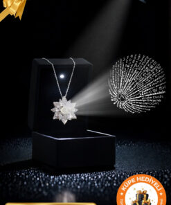 Lucente Jewellery Işıklı Hediye Kutulu 100 Dilde Seni Seviyorum Yazan 925 Ayar Gümüş Kaplama Aşk Lotus Çiçeği Kolye