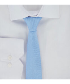 Elegante Cravatte Gök Mavi Renginde Armürlü Dokuma Kravat Ve Mendil - Görsel 3