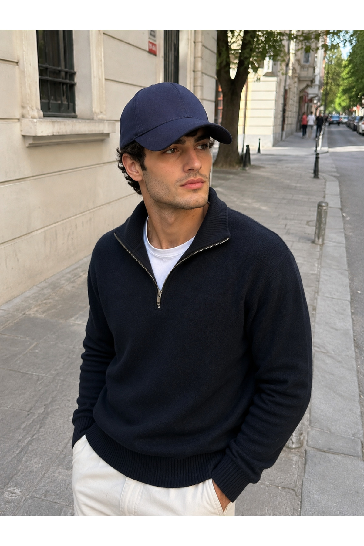 sf collection Düz Basic Lacivert Baseball Şapka Unisex Ayarlanabilir Cap - Görsel 3