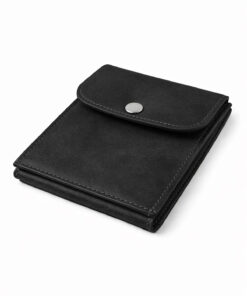 Morika Hotel & Home Textile Kişiselleştirilebilir Özel Tasarım Süet Suni Deri Erkek/Kadın Unisex Cüzdan - Siyah - Görsel 3