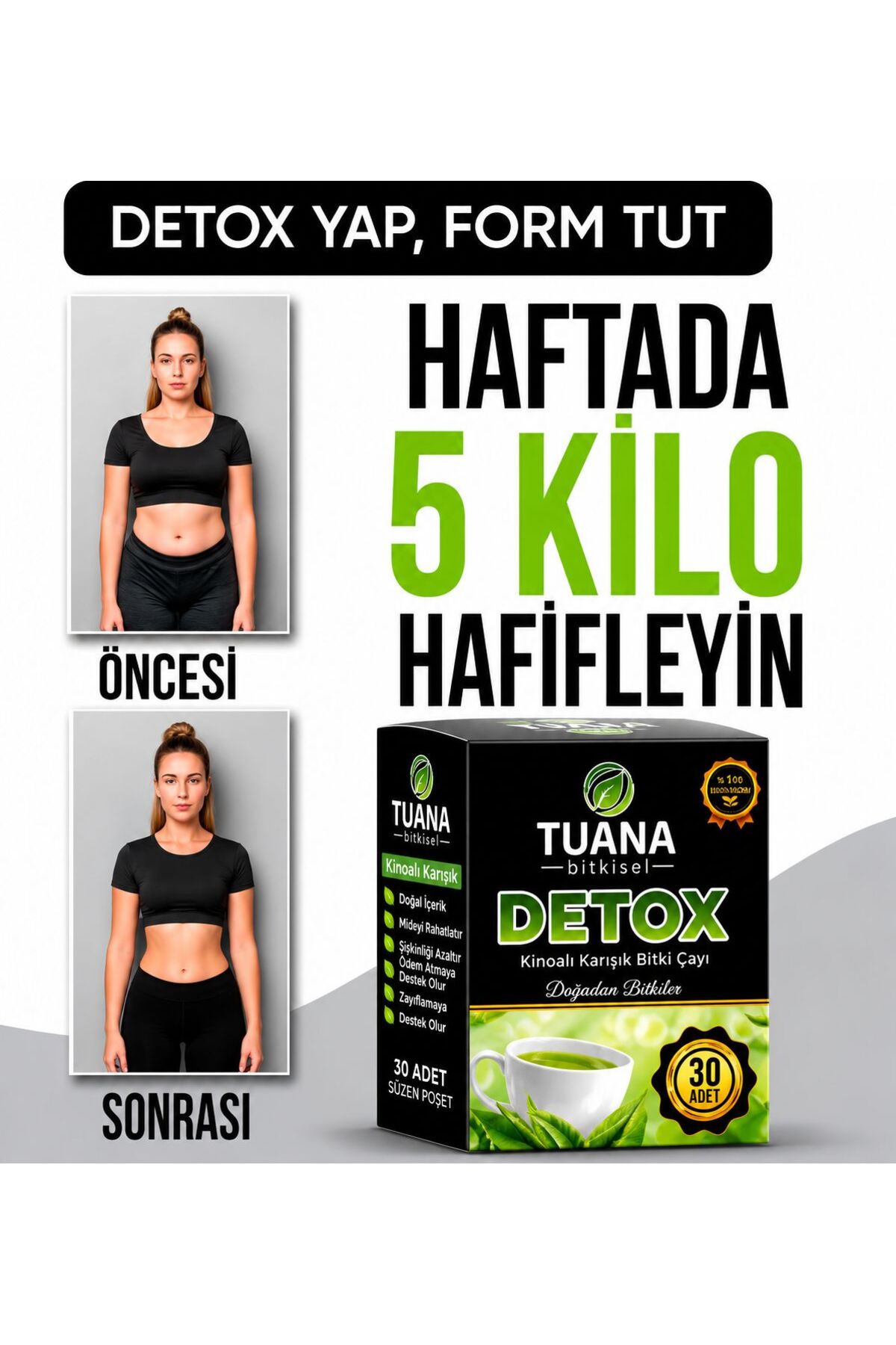 Tuvana Bitkisel Kinoalı Detoks zayıflama1 kilo1 verm e Ve Formda Kalmaya yardımcı Diyet Bitki Çayı