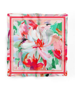 Alternative view of tuaipek Pudra ve Yeşim Floral Desen 55x55cm Bandana/Fular