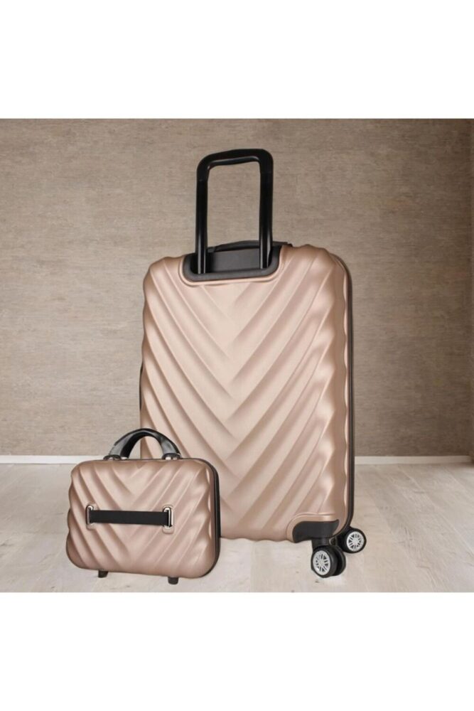 My Valice Lotus Abs Orta Ve Makyaj Boy Gold 2'li Valiz Seti - Görsel 2
