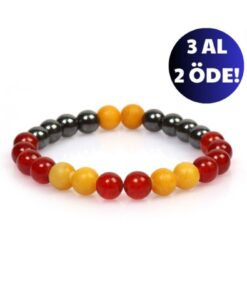 Alternative view of Mystic Energy Sertifikalı Para Bereket Unisex Tılsım Bilekliği |hematit-akik-sitrin | Hediyelik Doğaltaş