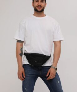 D'VERS Unisex Siyah 2 Bölmeli Omuz Ve Bel Çantası - Görsel 3