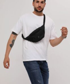 D'VERS Unisex Siyah 2 Bölmeli Omuz Ve Bel Çantası