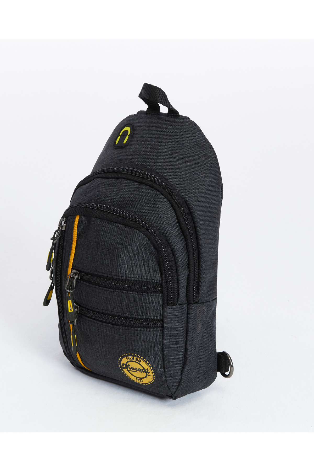meeqat Unisex Siyah Su Geçirmez Usb Ve Kulaklık Girişli Bel Ve Omuz Çanta Freebag - Görsel 3