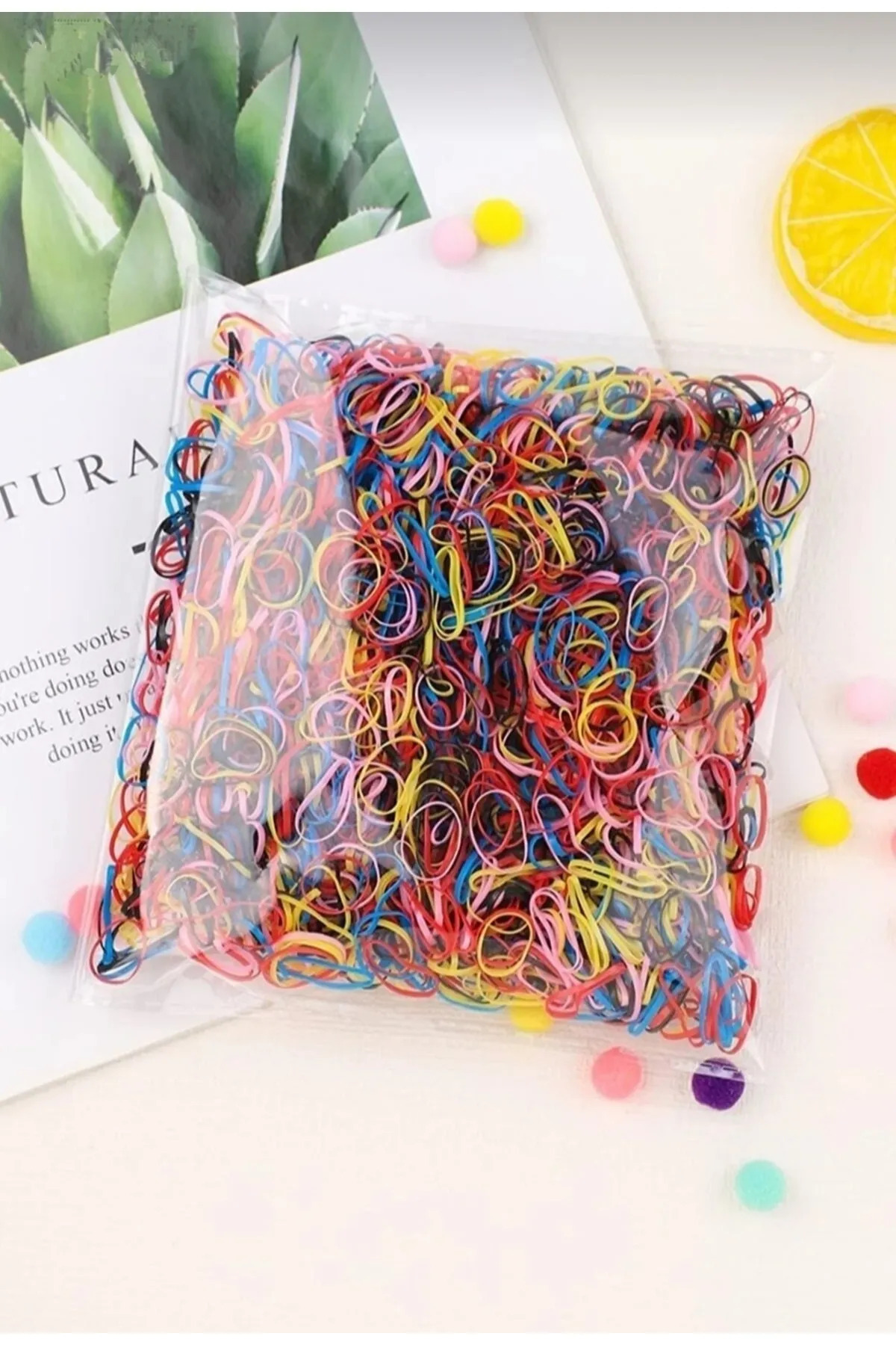 Diloshtrend Design 500 Adet Neon Renkler Saç Örgü Lastiği