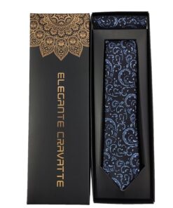 Elegante Cravatte Şal Desen Dokuma Kutulu Kravat Ve Cep Mendili