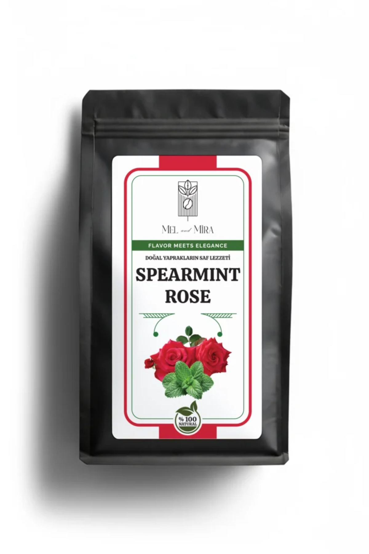 Mel and Mira Premium Rose & Spearmint Tea 100g, Özel Harman Gül ve Kıvırcık Nane Çayı