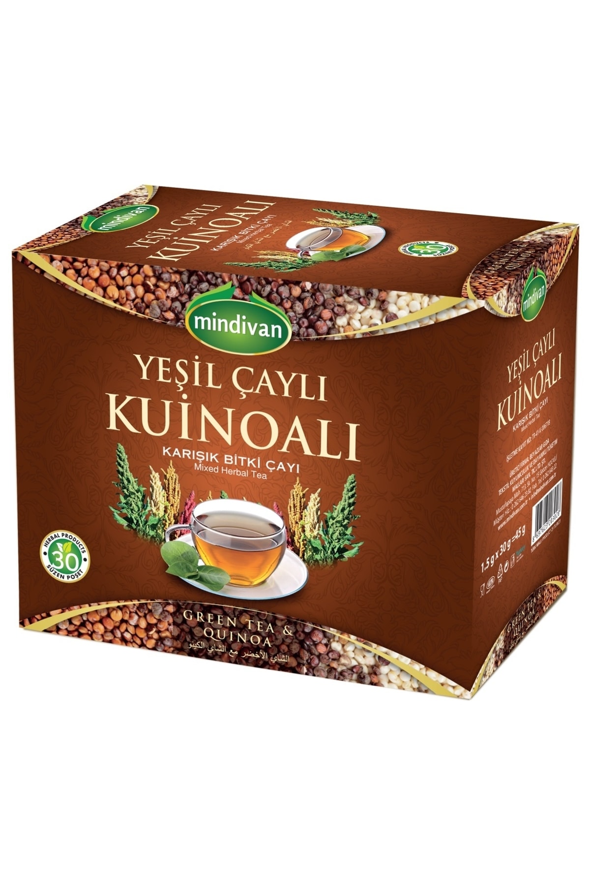 Mindivan Yoğun Yeşil Çaylı Kuinoa (kinoa) Çayı