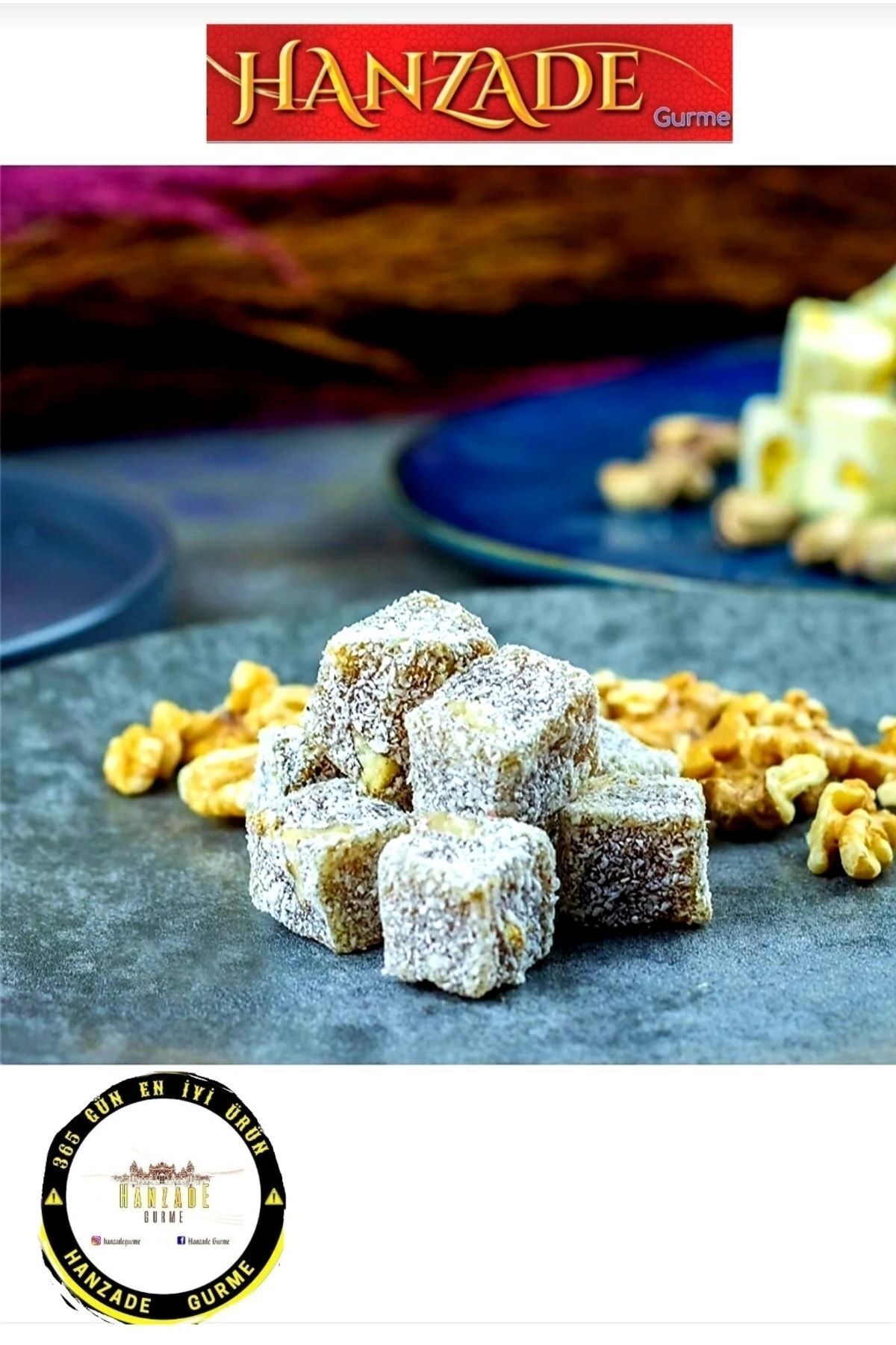 HANZADE GURME Kuru Incir Lokumu Fıstıklı Üstün Lezzet 250 Gr