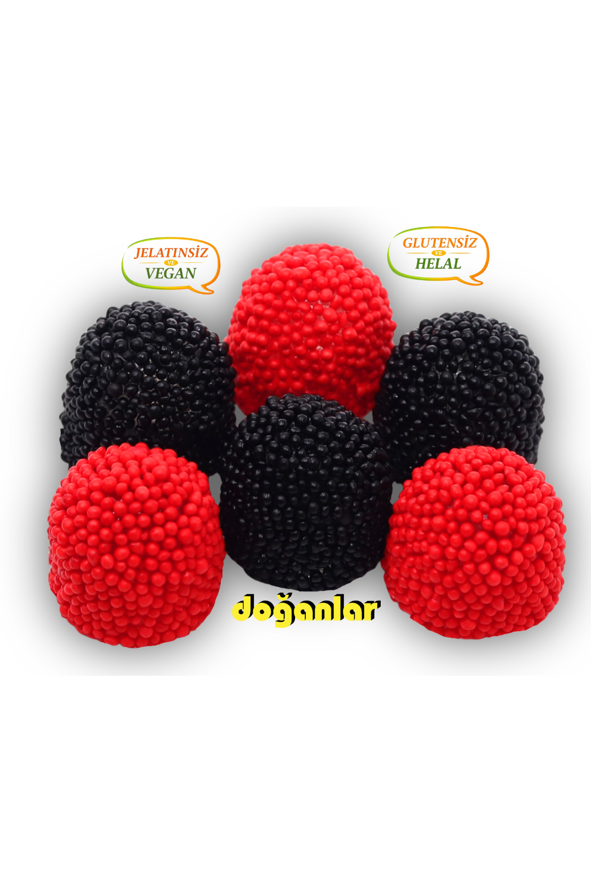 DOĞANLAR GIDA Ahududu & Böğürtlen J öle Lokum JELATİNSİZ -HELAL-VEGAN -GLUTENSİZ 1000 gr.