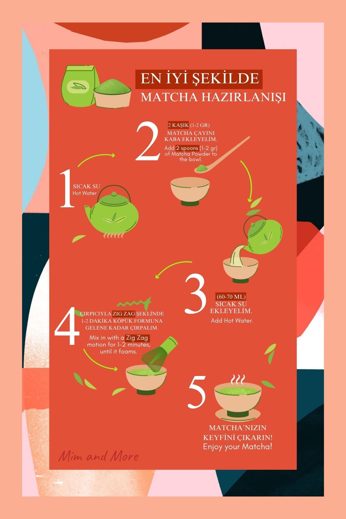Mim and More Strawberry Matcha - Çilek Aromalı Matcha, 50 gr - Görsel 3