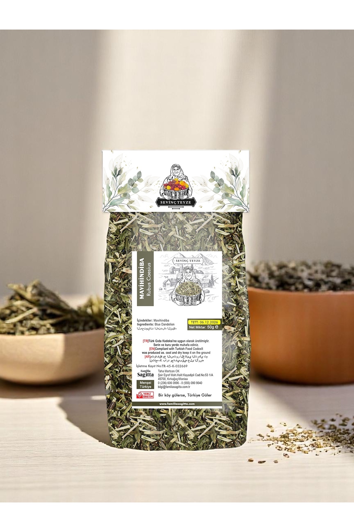 Sevinç Teyze Mavi Hindiba Sapı, Mavi Hindiba, Hindiba Cichorium Endiva 50g - Görsel 3